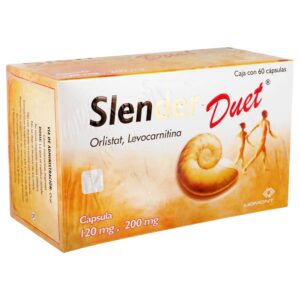 SLENDER DUET Orlistat 120mg Levocarnitina 200mg 90 Capsules for Weight Management